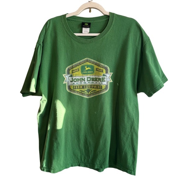 Y2K VTG John Deere Farm‎ Equipment Graphic T Shirt Green Mens Size XL